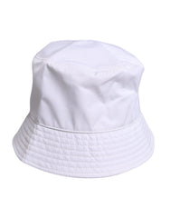 Dolce & Gabbana White Cotton Wide Brim Bucket Hat -   -  Dolce & Gabbana.