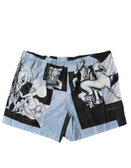 Dolce & Gabbana Blue Statue Print Cotton Mens Shorts -   -  Dolce & Gabbana.