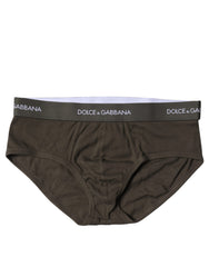 Dolce & Gabbana Gray Cotton Men Mid Slip Brief Underwear - - Dolce & Gabbana.