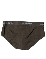 Dolce & Gabbana Gray Cotton Men Mid Slip Brief Underwear - - Dolce & Gabbana.