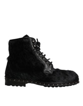 Dolce & Gabbana Black Pony Style Leather Mid Calf Boots Shoes -   -  Dolce & Gabbana.