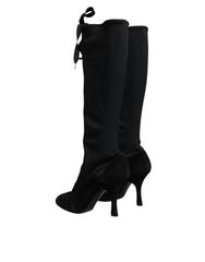 Dolce & Gabbana Black Lace Up Heels High Boots Shoes -   -  Dolce & Gabbana.