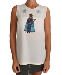 Dolce & Gabbana White Silk Crystal Sequined Fairy T-shirt -   -  Dolce & Gabbana.