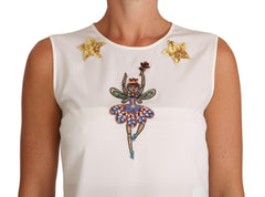 Dolce & Gabbana White Silk Embellished Crystal Sequin Fairy Top -   -  Dolce & Gabbana.