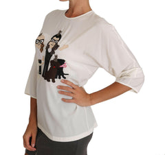 Dolce & Gabbana White Silk #dgfamily Blouse T-shirt -   -  Dolce & Gabbana.