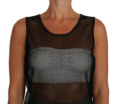 Dolce & Gabbana Black Mesh Transparent Blouse T-shirt -   -  Dolce & Gabbana.