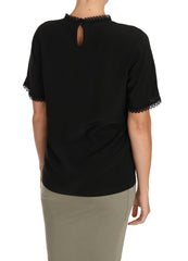 Dolce & Gabbana Black Silk Lace Top Blouse T-Shirt -   -  Dolce & Gabbana.