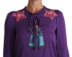 Dolce & Gabbana Purple Blouse Prince  Fairy Tale Embellished  Top -   -  Dolce & Gabbana.