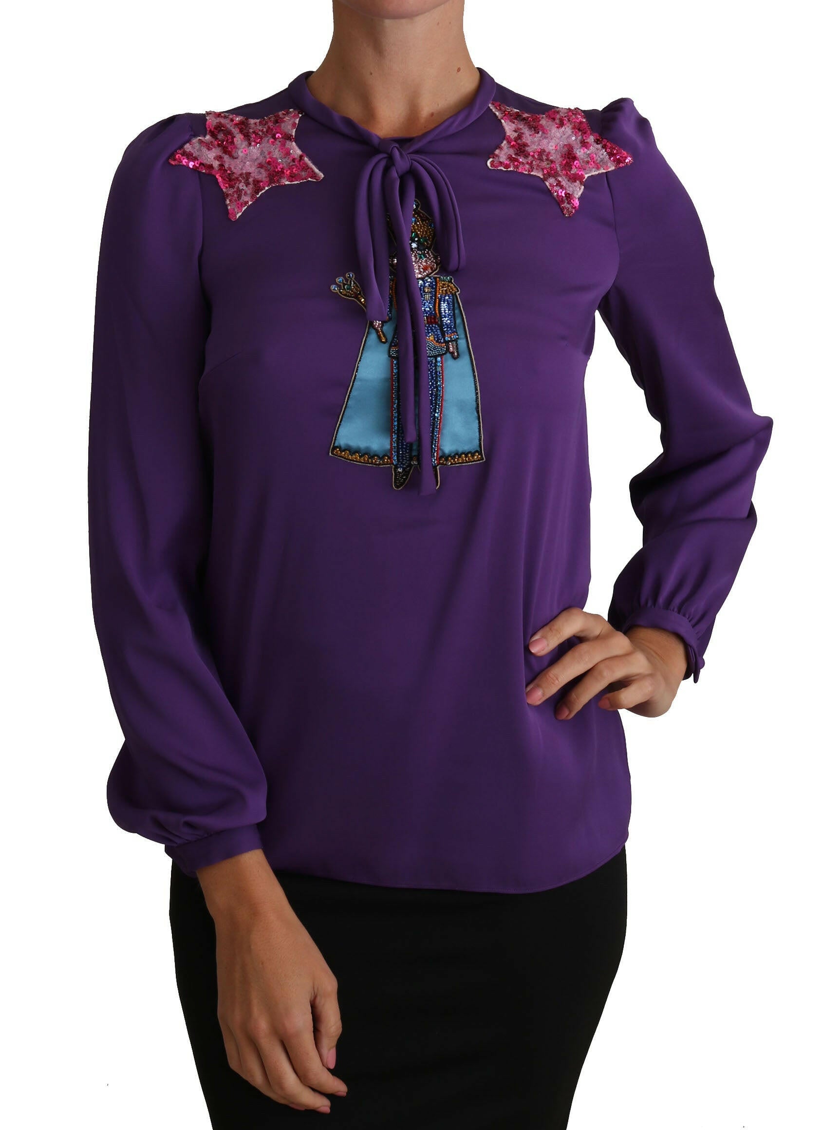 Dolce & Gabbana Purple Blouse Prince  Fairy Tale Embellished  Top -   -  Dolce & Gabbana.