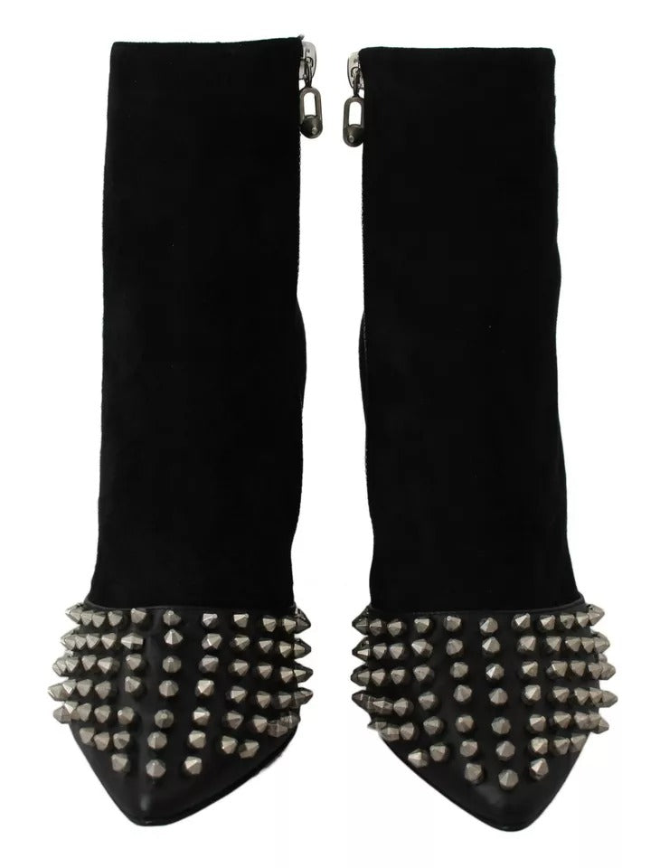 Philipp Plein Black Suede Studded Heels Ankle Boots Shoes -   -  Philipp Plein. Philipp Plein Black Suede Studded Heels Ankle Boots Shoes -   -  Philipp Plein.