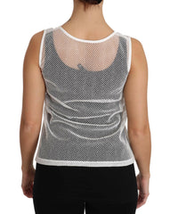 Dolce & Gabbana White Net  Transparent Sleeveless Tank Top -   -  Dolce & Gabbana.