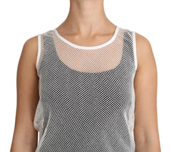 Dolce & Gabbana White Net  Transparent Sleeveless Tank Top -   -  Dolce & Gabbana.
