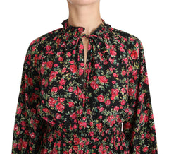 Dolce & Gabbana Black Rose Print Floral Shirt Top Blouse -   -  Dolce & Gabbana.