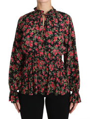 Dolce & Gabbana Black Rose Print Floral Shirt Top Blouse -   -  Dolce & Gabbana.