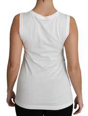 Dolce & Gabbana White Cotton #dgfamily Sleeveless Shirt Tank Top -   -  Dolce & Gabbana.