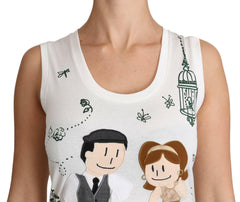 Dolce & Gabbana White Cotton #dgfamily Sleeveless Shirt Tank Top -   -  Dolce & Gabbana.