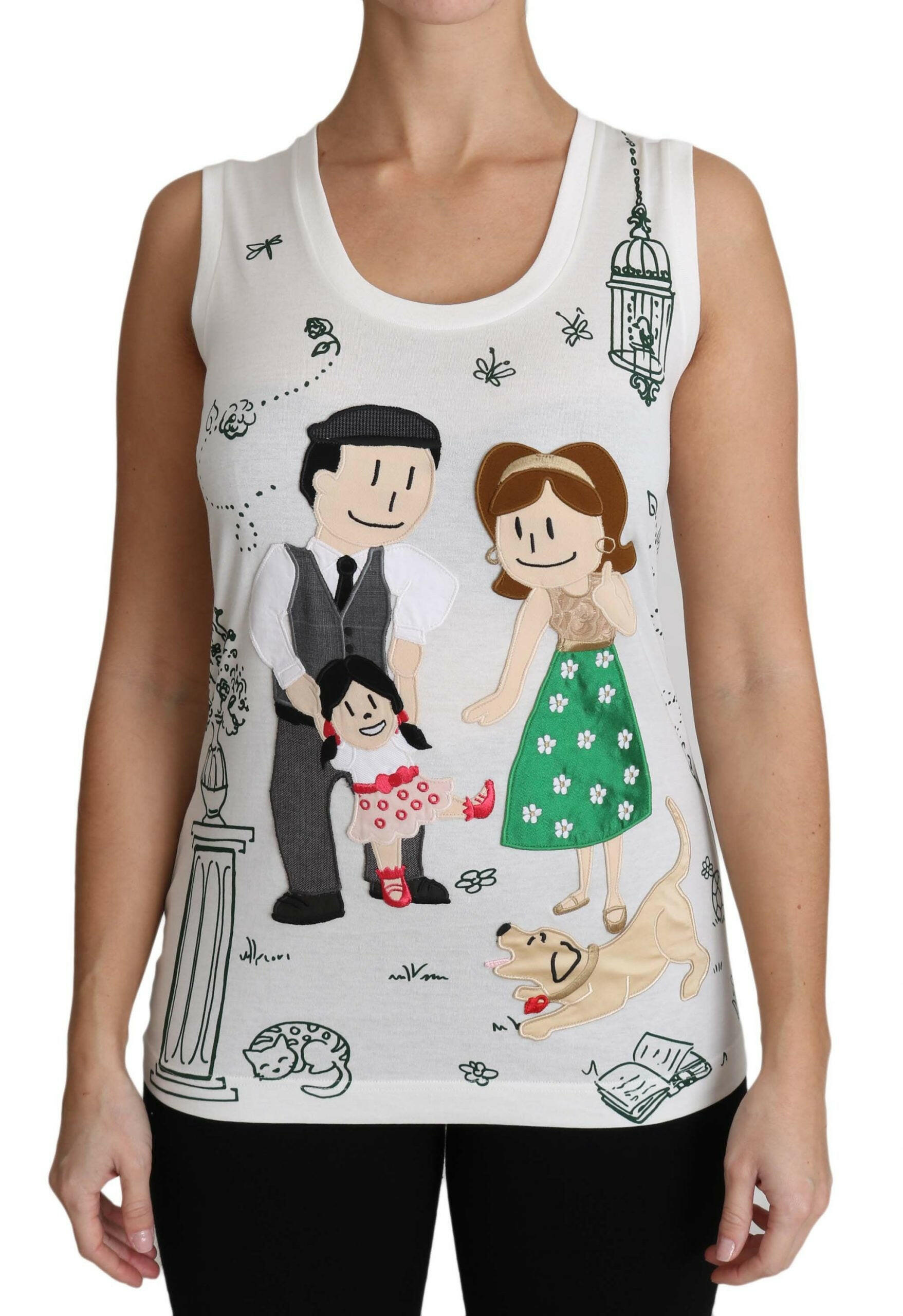 Dolce & Gabbana White Cotton #dgfamily Sleeveless Shirt Tank Top -   -  Dolce & Gabbana.
