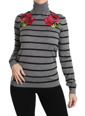 Dolce & Gabbana Gray Cashmere Silk Turtleneck Sweater -   -  Dolce & Gabbana.