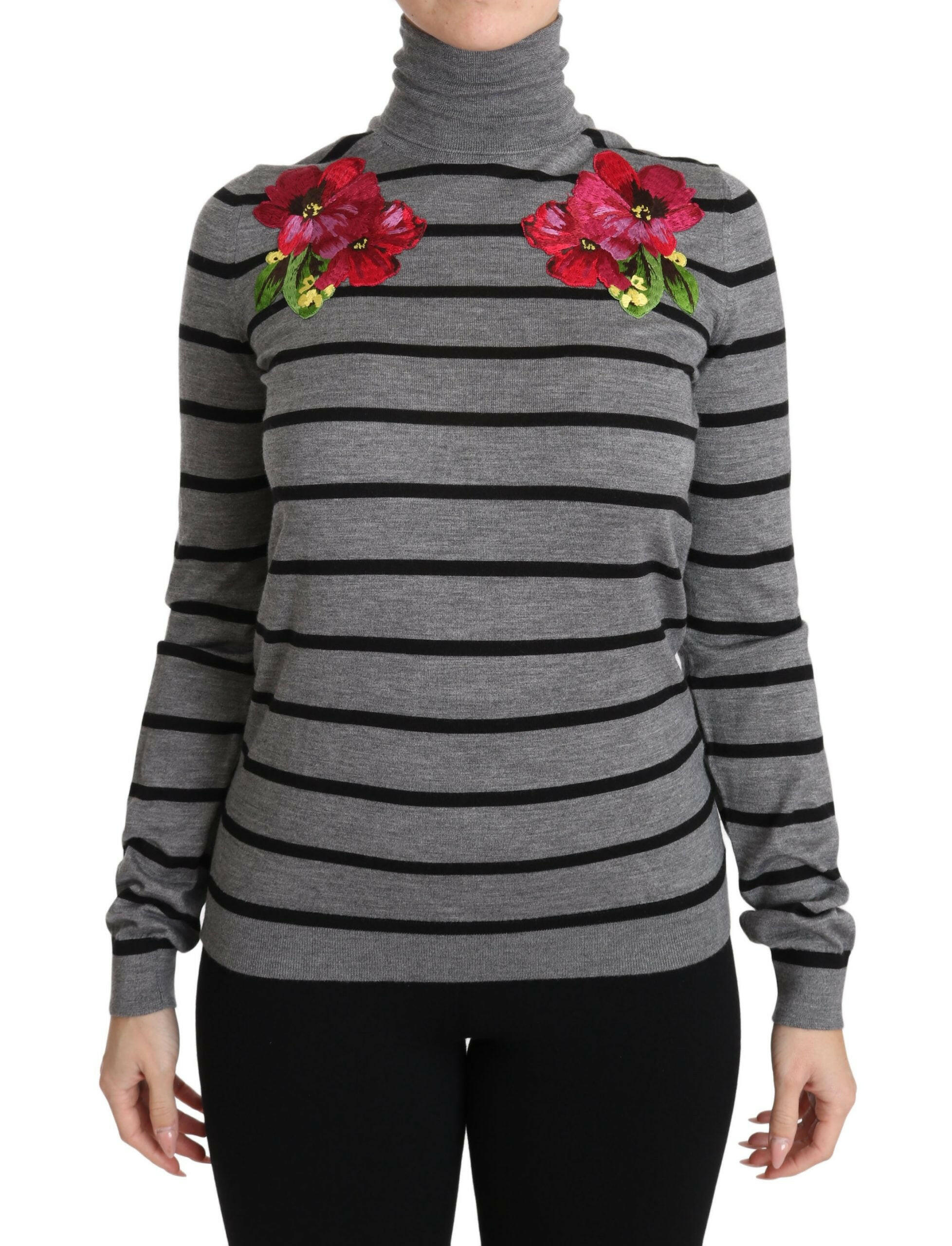 Dolce & Gabbana Gray Cashmere Silk Turtleneck Sweater -   -  Dolce & Gabbana.