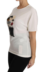 Dolce & Gabbana White Silk Stretch #dgfamily T-shirt -   -  Dolce & Gabbana.
