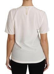 Dolce & Gabbana White Silk Stretch #dgfamily T-shirt -   -  Dolce & Gabbana.