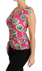 Dolce & Gabbana Pink Silk Stretch Sicilian Cake Top -   -  Dolce & Gabbana.