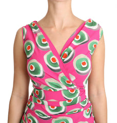Dolce & Gabbana Pink Silk Stretch Sicilian Cake Top -   -  Dolce & Gabbana.