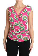 Dolce & Gabbana Pink Silk Stretch Sicilian Cake Top -   -  Dolce & Gabbana.