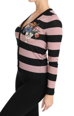Dolce & Gabbana Pink Floral Cashmere Cardigan Sweater -   -  Dolce & Gabbana.