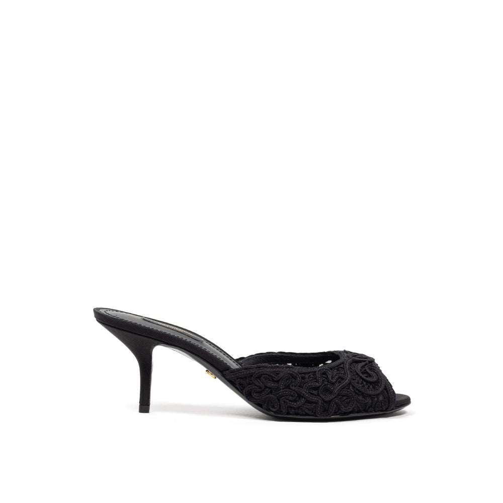 Dolce & Gabbana Black Cotton Sandal -   -  Dolce & Gabbana.