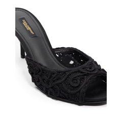 Dolce & Gabbana Black Cotton Sandal -   -  Dolce & Gabbana.