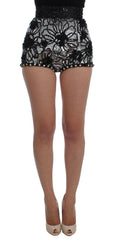 Dolce & Gabbana Black Crystal Sequined Mini Shorts -   -  Dolce & Gabbana.