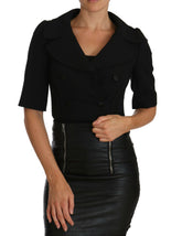 Dolce & Gabbana Black Short Fitted Wool Cropped Jacket Blazer -   -  Dolce & Gabbana.