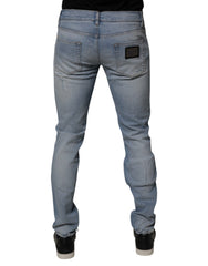 Dolce & Gabbana Blue Tattered Cotton Skinny Men Denim Jeans -   -  Dolce & Gabbana.