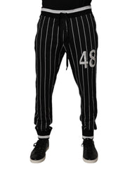 Dolce & Gabbana Black White Stripes Jogger Sweatpants Pants -   -  Dolce & Gabbana.