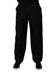 Dolce & Gabbana Black Logo Monogram Straight Pants -   -  Dolce & Gabbana.