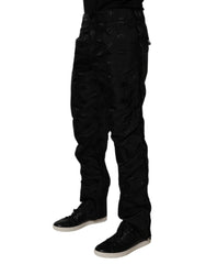 Dolce & Gabbana Black Logo Monogram Straight Pants -   -  Dolce & Gabbana.