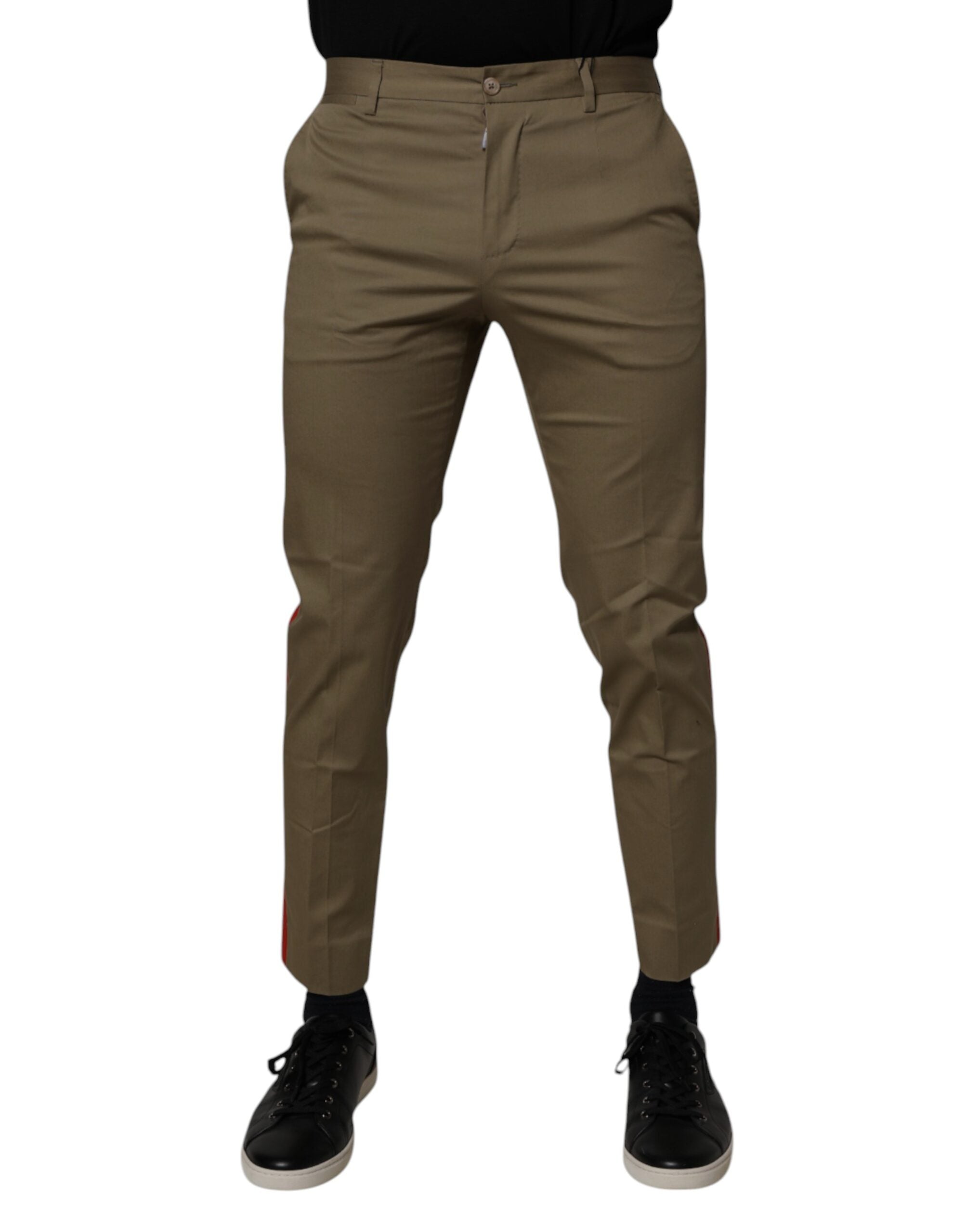 Dolce & Gabbana Dark Khaki Cotton Tapered Pants -   -  Dolce & Gabbana.