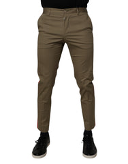 Dolce & Gabbana Dark Khaki Cotton Tapered Pants -   -  Dolce & Gabbana.