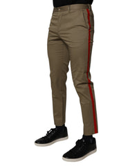 Dolce & Gabbana Dark Khaki Cotton Tapered Pants -   -  Dolce & Gabbana.