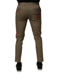 Dolce & Gabbana Dark Khaki Cotton Tapered Pants -   -  Dolce & Gabbana.