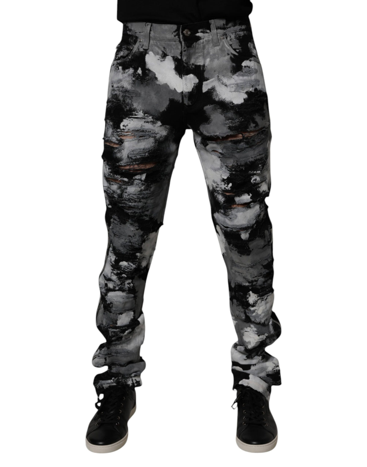 Dolce & Gabbana Multicolor Camouflage Tattered Skinny Denim Jeans -   -  Dolce & Gabbana.