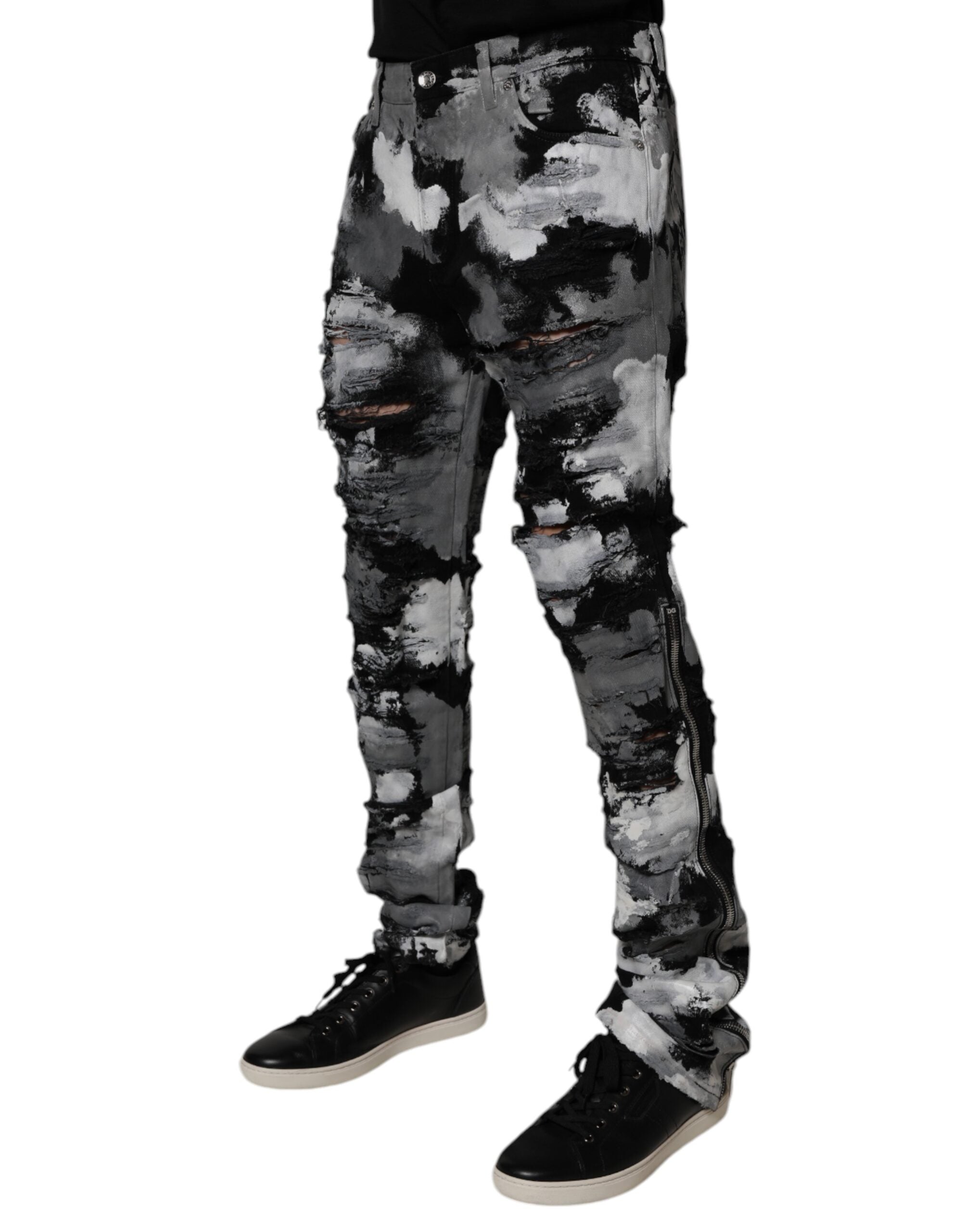 Dolce & Gabbana Multicolor Camouflage Tattered Skinny Denim Jeans -   -  Dolce & Gabbana. Dolce & Gabbana Multicolor Camouflage Tattered Skinny Denim Jeans -   -  Dolce & Gabbana.
