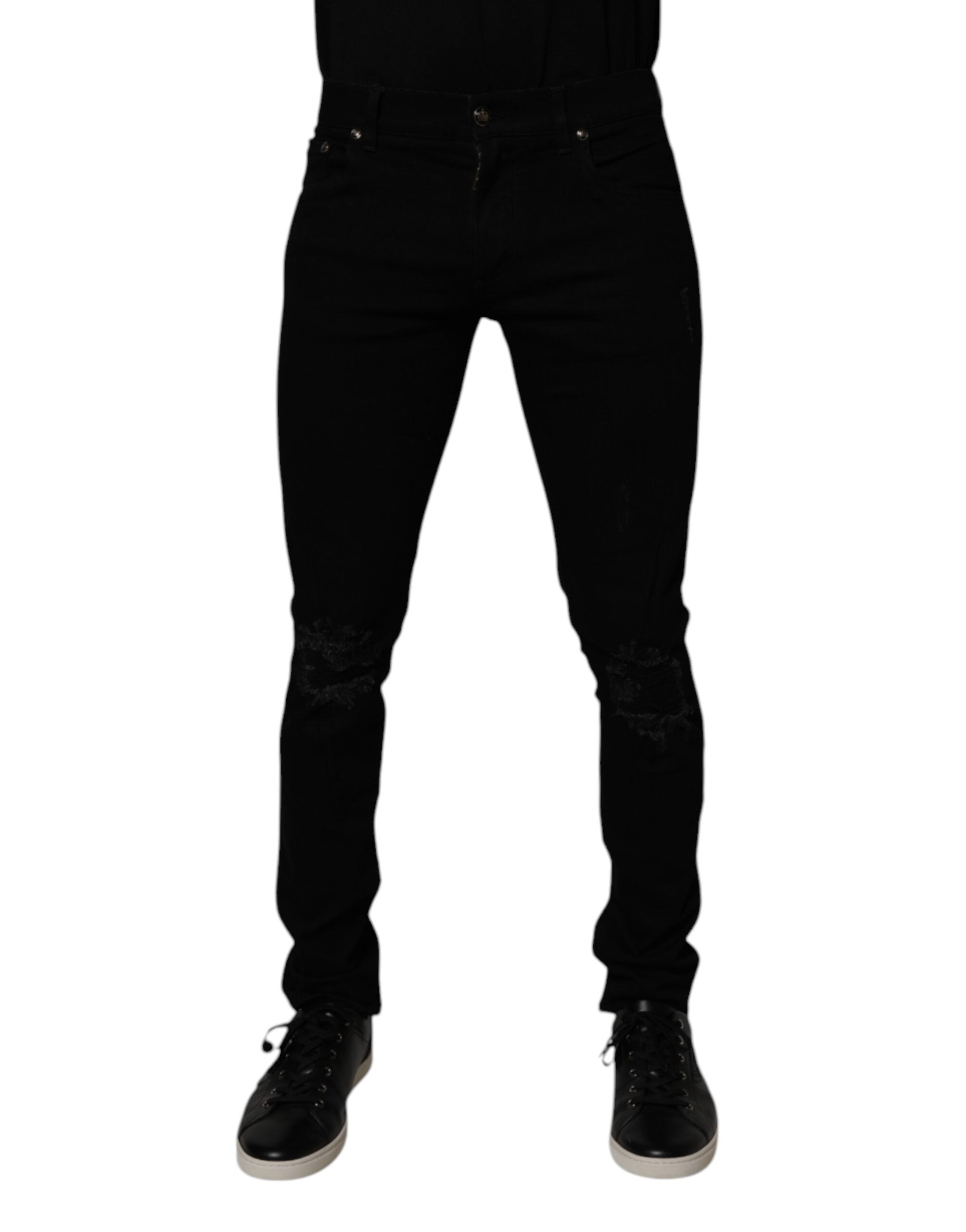 Dolce & Gabbana Black Cotton Stretch Skinny Men Denim Jeans -   -  Dolce & Gabbana. Dolce & Gabbana Black Cotton Stretch Skinny Men Denim Jeans -   -  Dolce & Gabbana.
