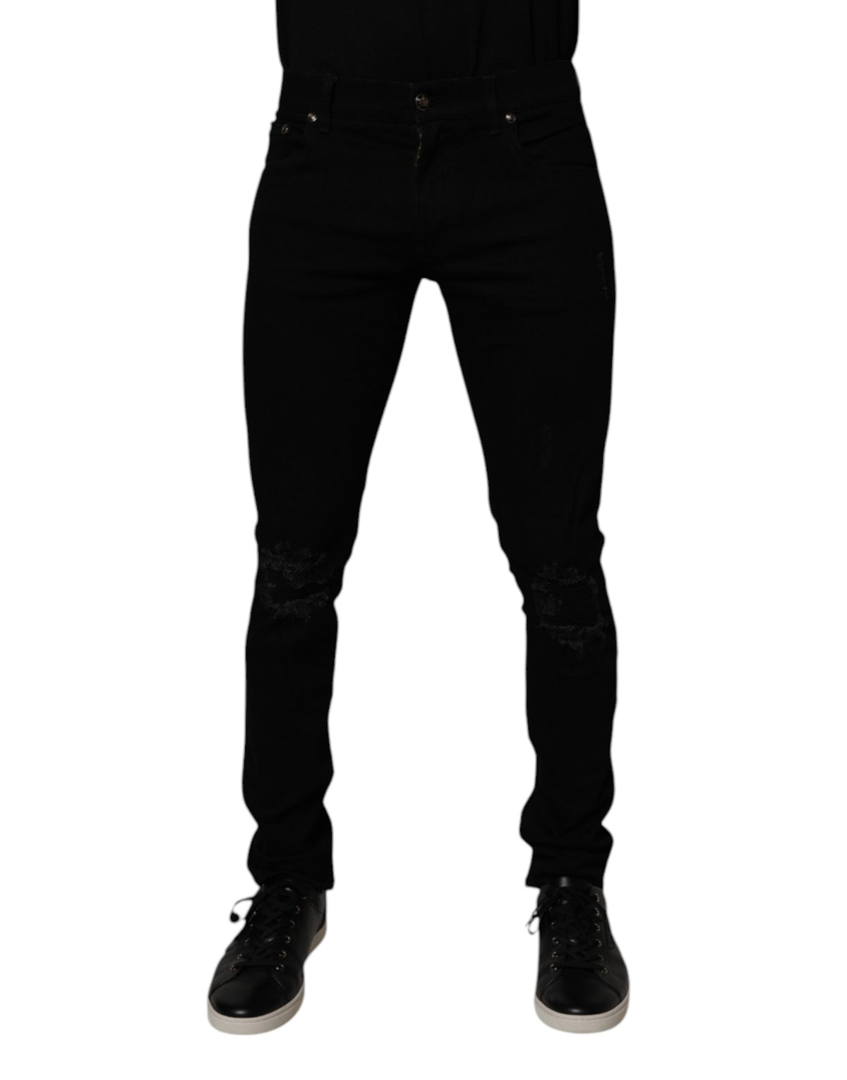 Dolce & Gabbana Black Cotton Stretch Skinny Men Denim Jeans -   -  Dolce & Gabbana.