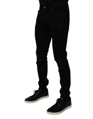 Dolce & Gabbana Black Cotton Stretch Skinny Men Denim Jeans -   -  Dolce & Gabbana.