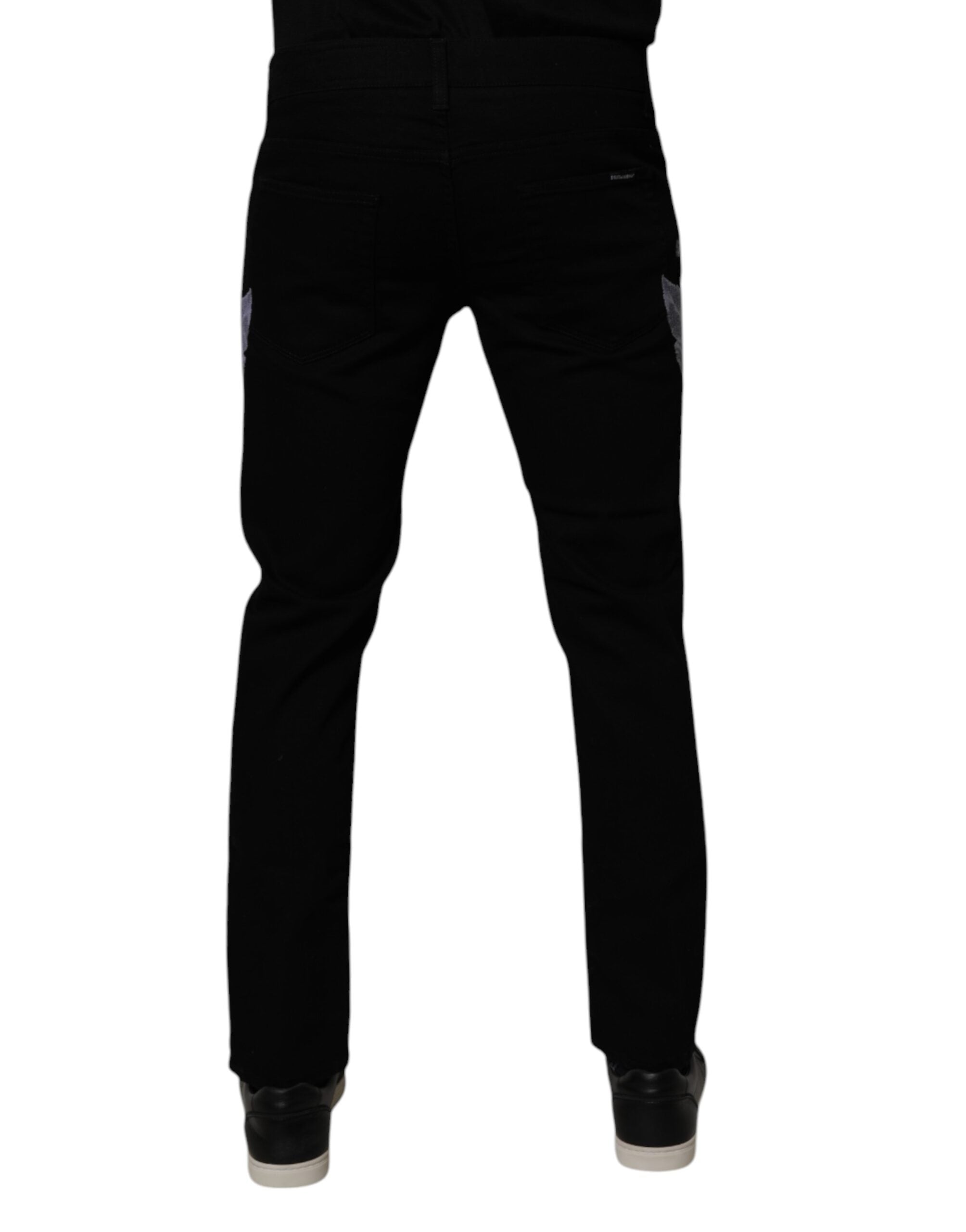 Dolce & Gabbana Black Floral Cotton Skinny Men Denim Jeans -   -  Dolce & Gabbana. Dolce & Gabbana Black Floral Cotton Skinny Men Denim Jeans -   -  Dolce & Gabbana.