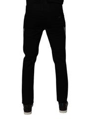 Dolce & Gabbana Black Floral Cotton Skinny Men Denim Jeans -   -  Dolce & Gabbana.