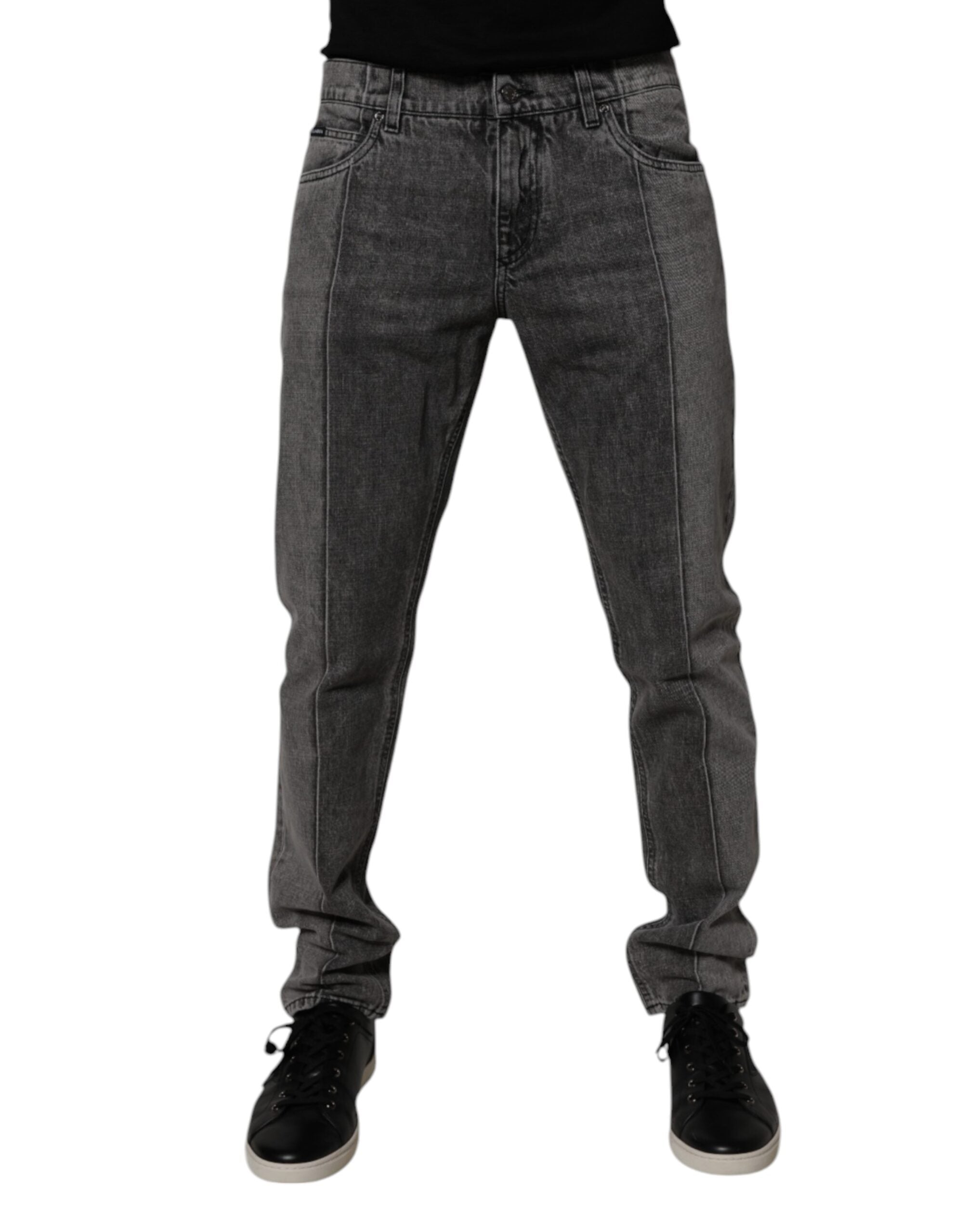 Dolce & Gabbana Two Tone Gray Cotton Denim Jeans -   -  Dolce & Gabbana.