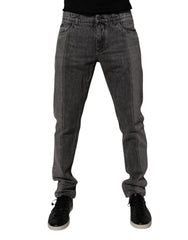 Dolce & Gabbana Two Tone Gray Cotton Denim Jeans -   -  Dolce & Gabbana.